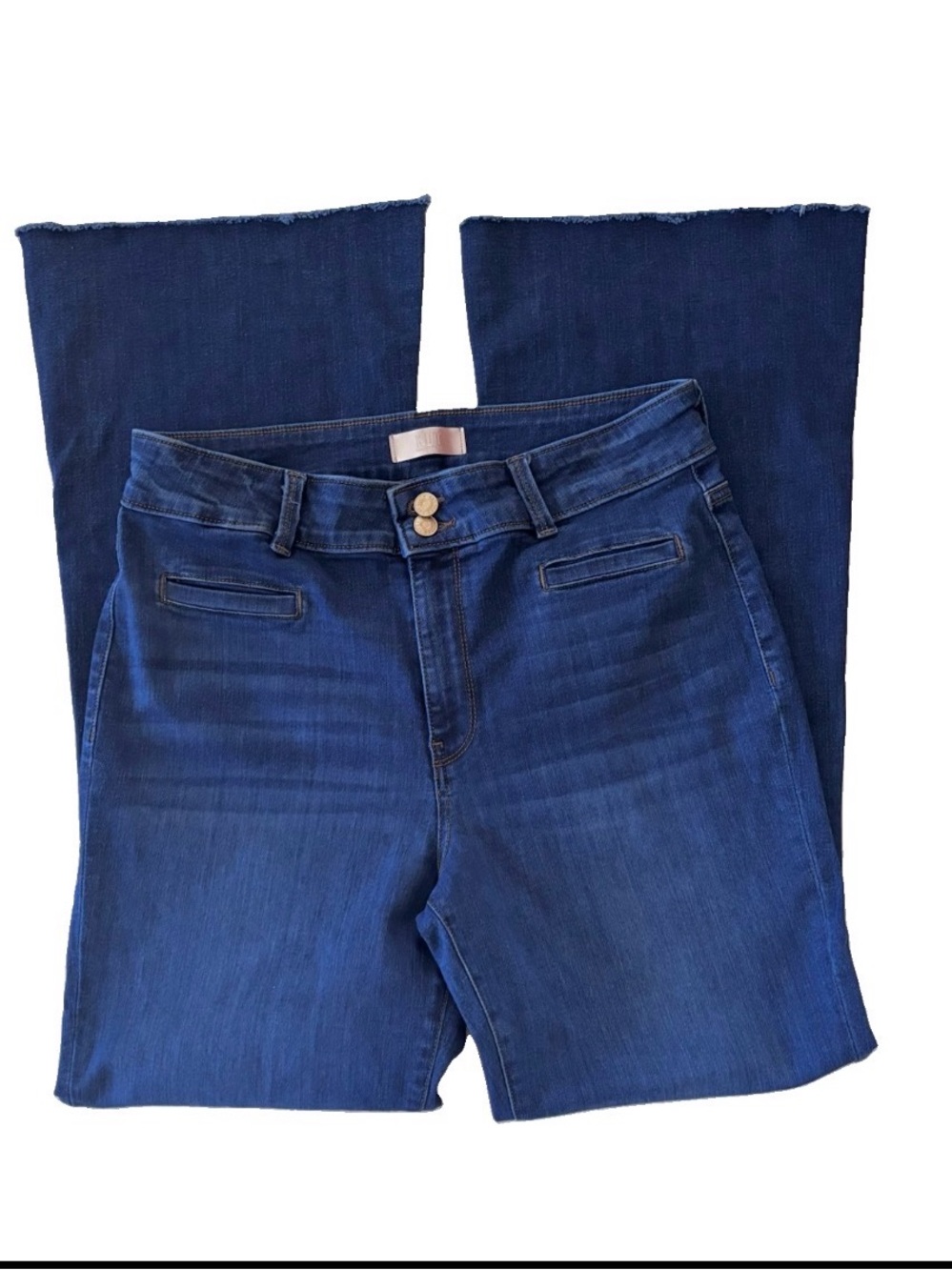 Kut From The Kloth ANA High Rise Stretch Flare Jeans Size 10 Raw Hem